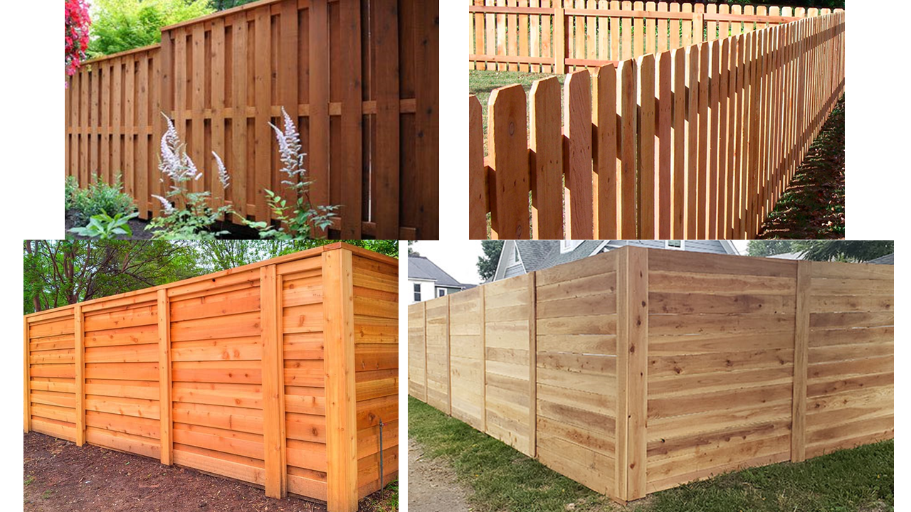 different designs of cedar fences