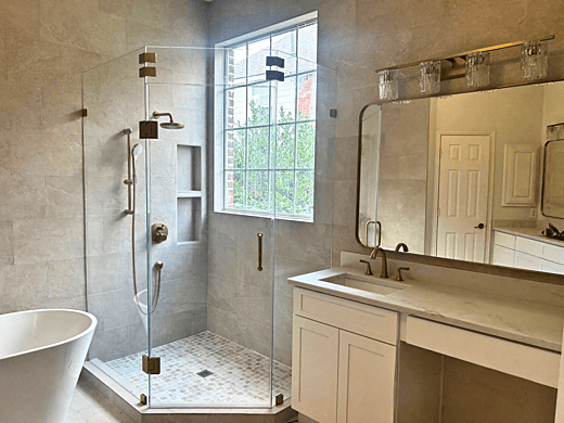 Modern Bathroom with Glass Shower Enclosure
