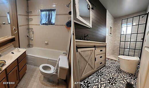 Dramatic Bathroom Remodel Before and After