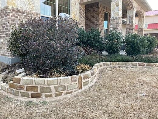 Stone Retaining Wall in Front Yard Landscaping
